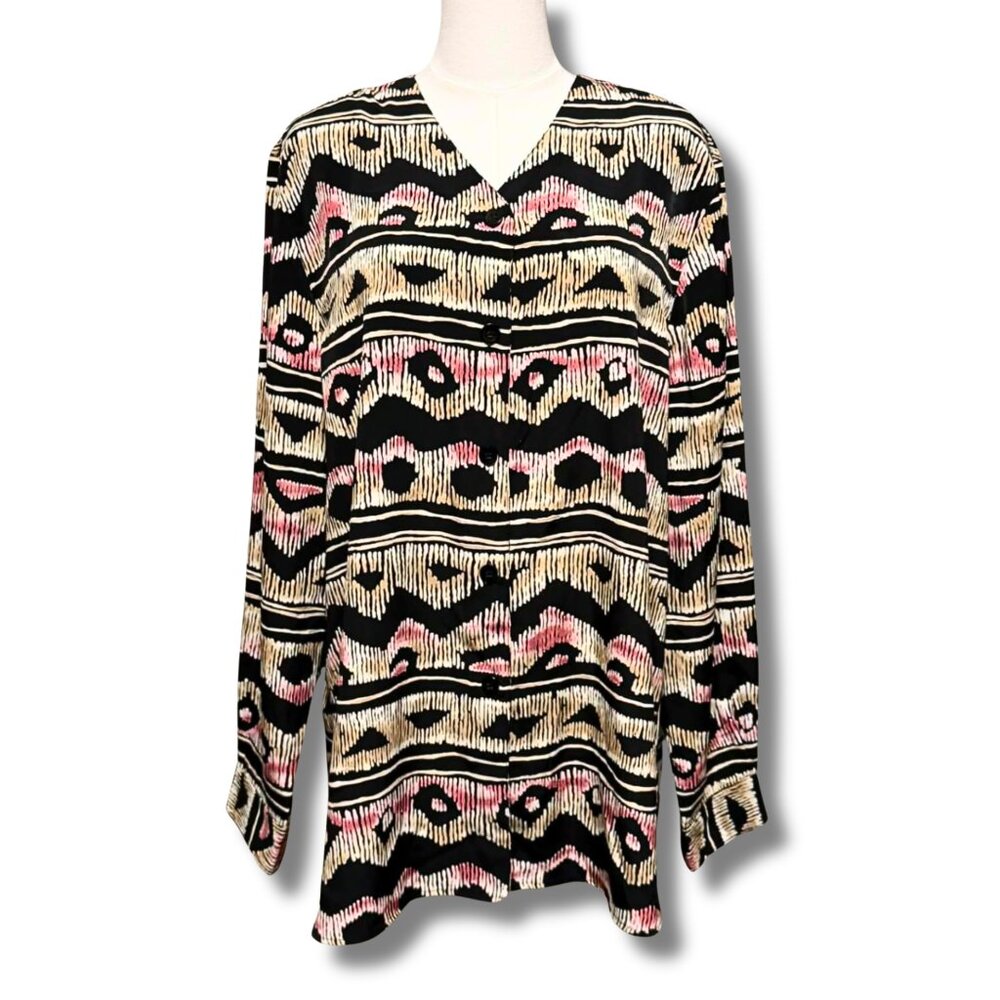 Alfred Dunner Shirt | Flowy Boho Grandma Art Teacher Top | Size 18
